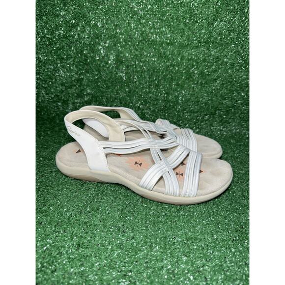 Skechers Shoes - Skechers Womens Reggae Slim Stretch White Sunnyside Slingback Sandals Size 7